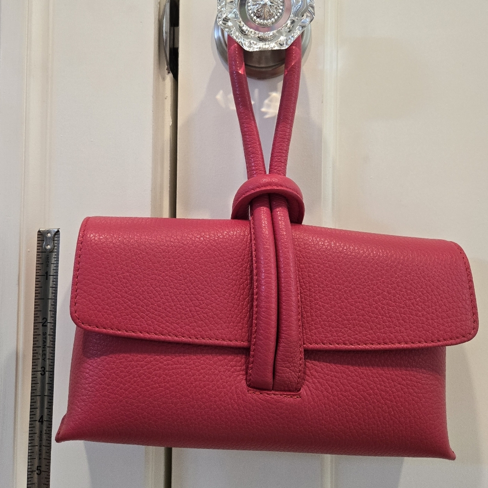 M. Gemi Pink Leather Clutch